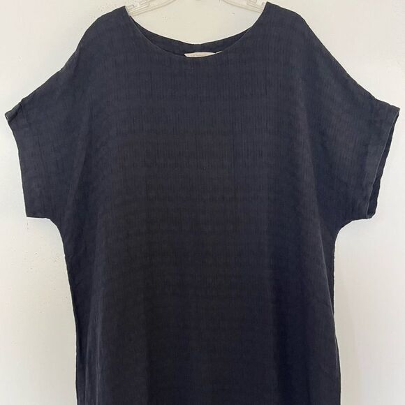 Soft Surroundings Gauze Tunic Top 2X Linen Cotton Textured Short Sleeve Crewneck - Picture 2 of 7